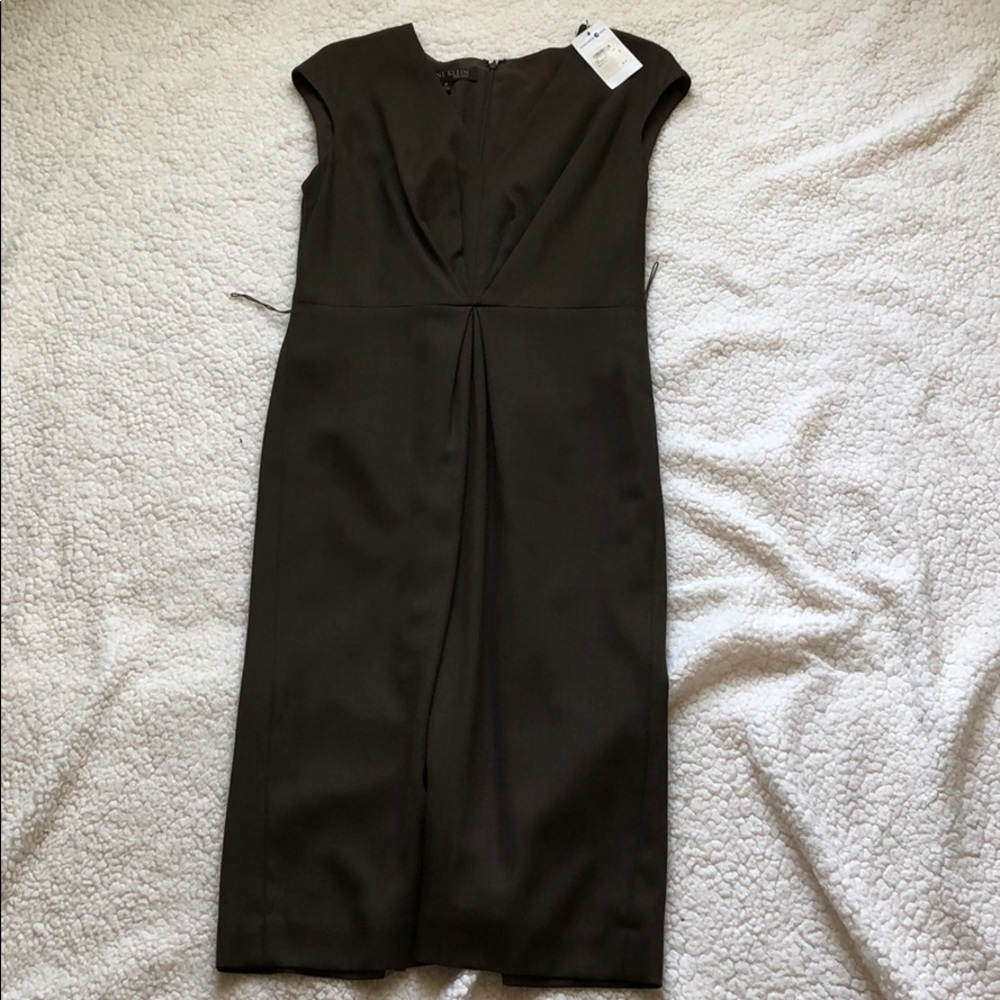 Dark brown midi dress